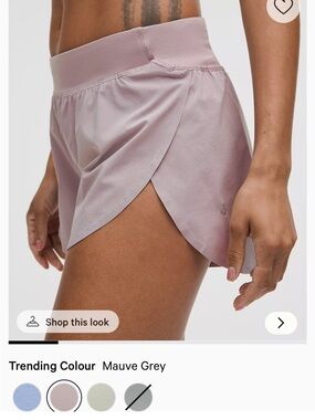 Mauve-Grey Athletic Split-Hem Shorts